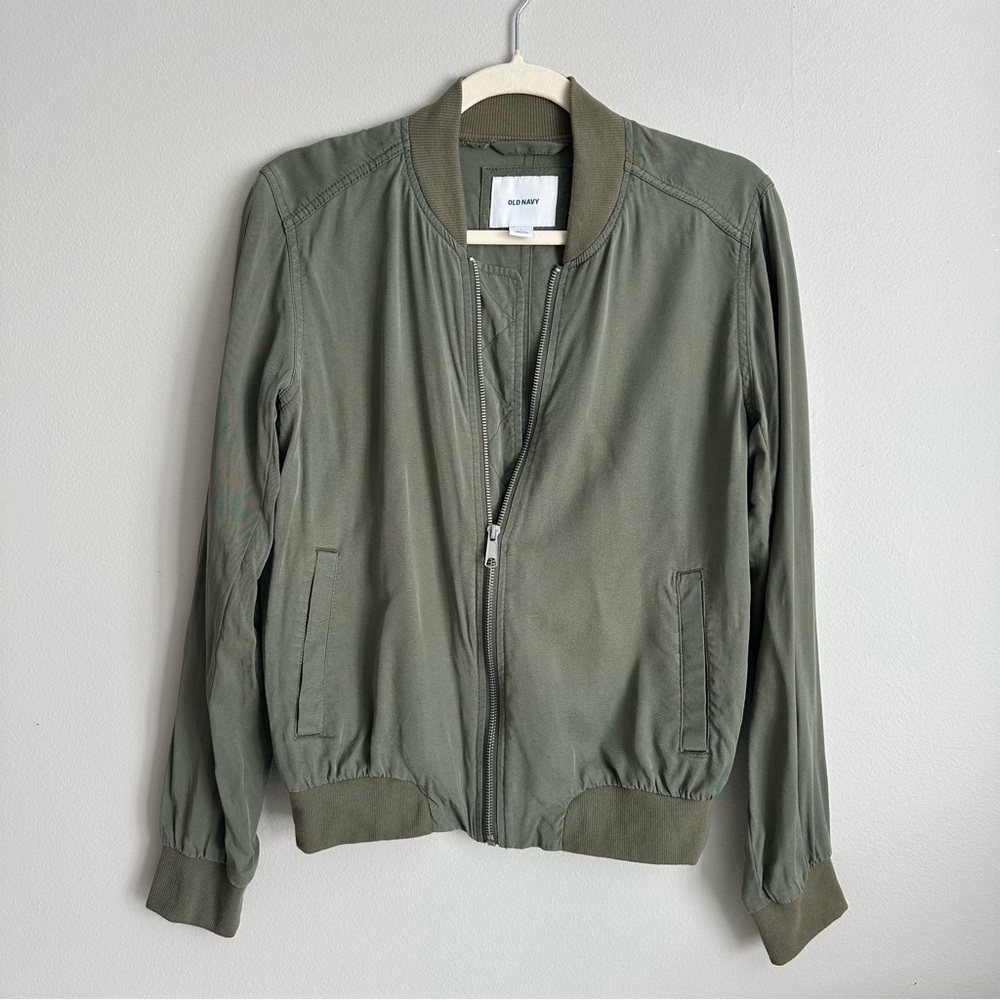 Old Navy Bomber Jacket Sage Olive Green Small